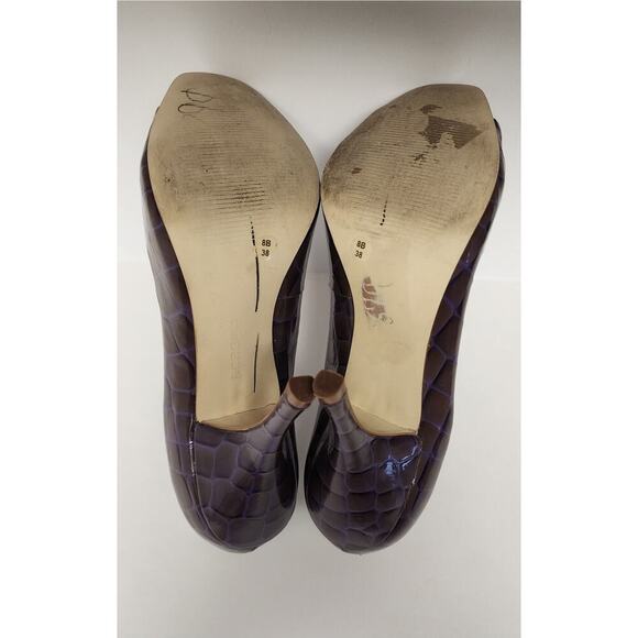 BCBG Girl Ariel Open Peep Toe Purple Patent Leather Stiletto High Heels Size 8B - Picture 6 of 7